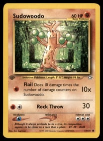 Sudowoodo Neo Genesis #077/111 1st. ED. Pokemon Card