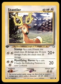 Stantler Neo Genesis #076/111 1st. ED. Pokemon Card