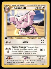 Granbull Neo Genesis #037/111 1st. ED. Pokemon Card