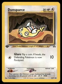 Dunsparce Neo Discovery #54/75 1st. ED. Pokemon Card