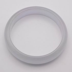 Chinese Carved White Jade Bangle