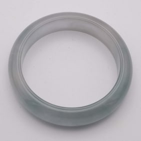 Chinese Carved Green Jade Bangle