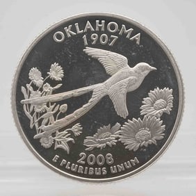 2008 American Proof Silver Quarter Oklahoma