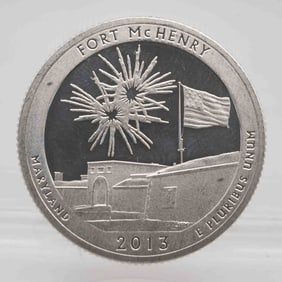 2013 American Proof Silver Quarter ATB Fort McHenry