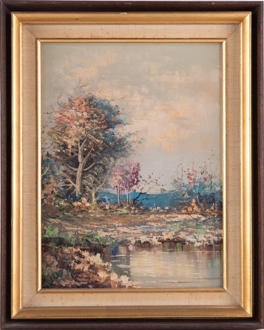 Early 20th Century Impressionist Oil On Canvas "Spring Landscape" (1 of 10)