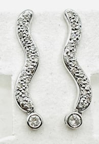 Pairs of Diamond Fancy Earrings in 14KT White Gold - J11318