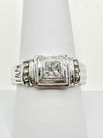 14KT White Gold Natural Diamond Men’s Ring Size 9.25 - J11400