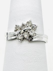 14Karat White Gold Natural Diamond Ring Size 5.75 - K11488