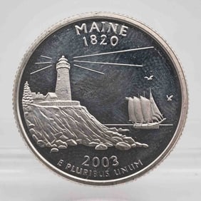 2003 American Proof Silver Quarter Maine