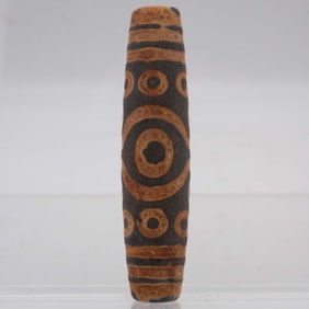 Old Chinese Tibetan Amber Dzi Bead