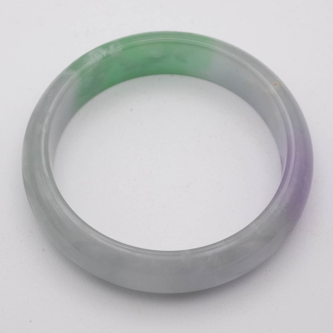 Chinese Translucent Green And Lavender Jade Bangle (1 of 3)