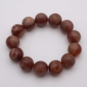 Old Chinese Tibetan Agate Dzi Bead Bracelet