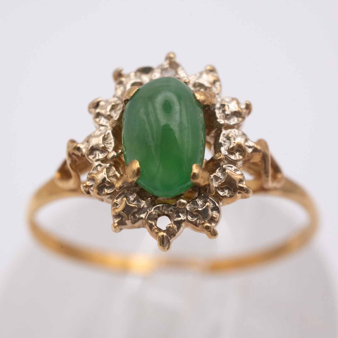 14k Gold Natural Type A Green Jadeite Ring (1 of 7)