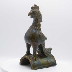 Old Chinese Porcelain Peacock Sculpture