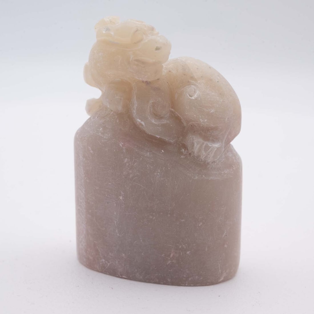 Old Chinese Carved Soapstone Mythical Beast Seal Stamp (1 of 4)