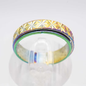 Rainbow Stainless Steel Spinner Ring