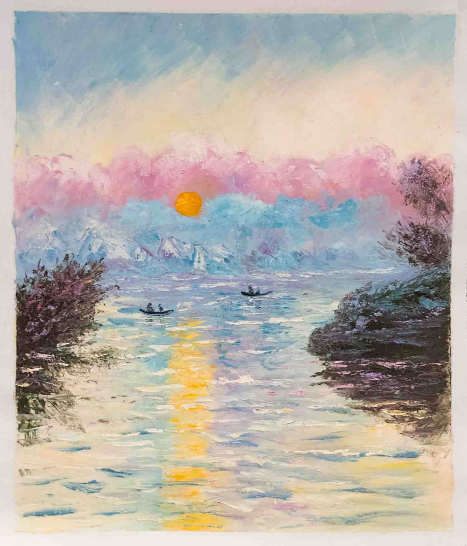 Impressionist Acrylic On Canvas "Sunrise" (1 of 9)