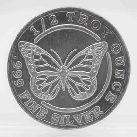 Monarch Precious Metals Butterfly 1/2oz Fine Silver Round