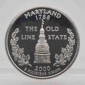 2000 American Proof State Silver Quarter Maryland