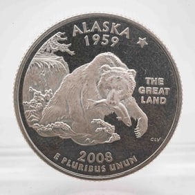 2008 American Proof Silver Quarter Alaska