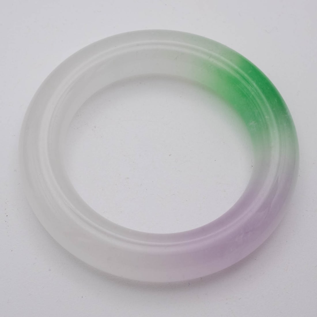 Chinese Icy Purple Green And White Jade Bangle (1 of 6)