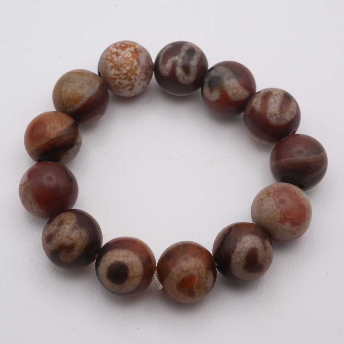 Chinese Tibetan Red Agate Dzi Bead Bracelet: Medium: Red Agate Size: 0.5x0.5 inches Age/Detail: Chinese Tibetan Condition: great overall, check photo for condition reference. Provenance: Collection from Estate in Tribecca LiveShipping is NOT a p