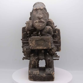 Antique African Congo Wood Nkisi Nkondi Figure
