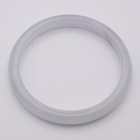 Chinese Carved Natural White Jade Bangle
