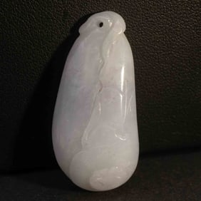Old Chinese Carved Lavender Jadeite Pendant