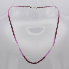 Ruby And Garnet Faceted Gemstone Necklace