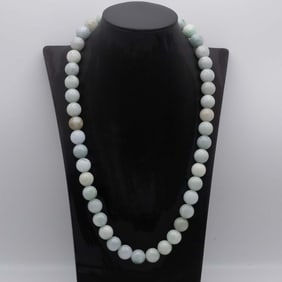 Chinese Natural Jadeite Bead Necklace