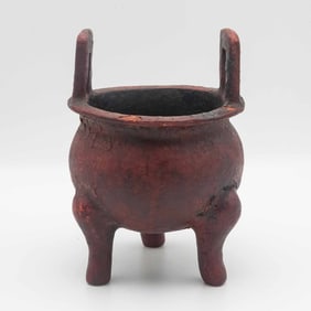 Antique Chinese Kangxi Inscribed Wood Censer