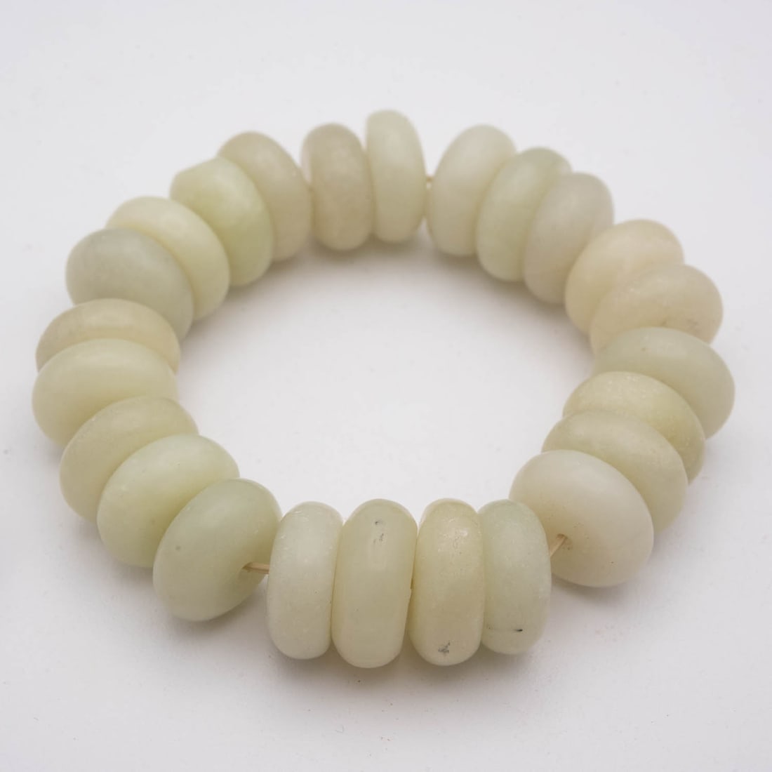 Old Chinese Natural Jadeite Bead Bracelet (1 of 10)