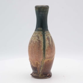 Vintage Glazed Pottery Bud Vase