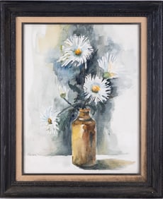VIntage Impressionist Watercolor On Paper "Daisy"