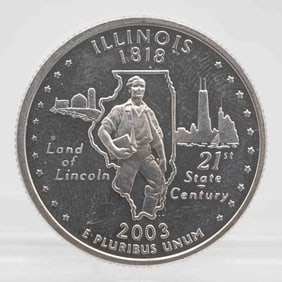 2003 American Proof Silver Quarter Illinois
