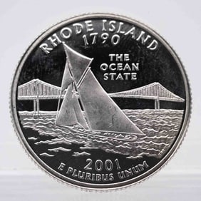 2001 American Proof Silver Quarter Rhode Island