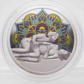 The Art Of Kamasutra LE 1/2 oz Silver Art Round "The Sideways Dance"