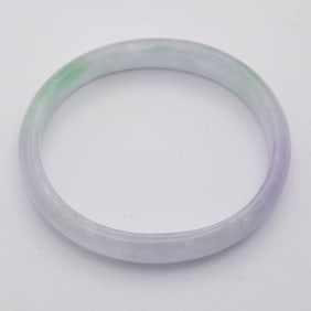 Chinese Multi Colored Jade Oval Bangle