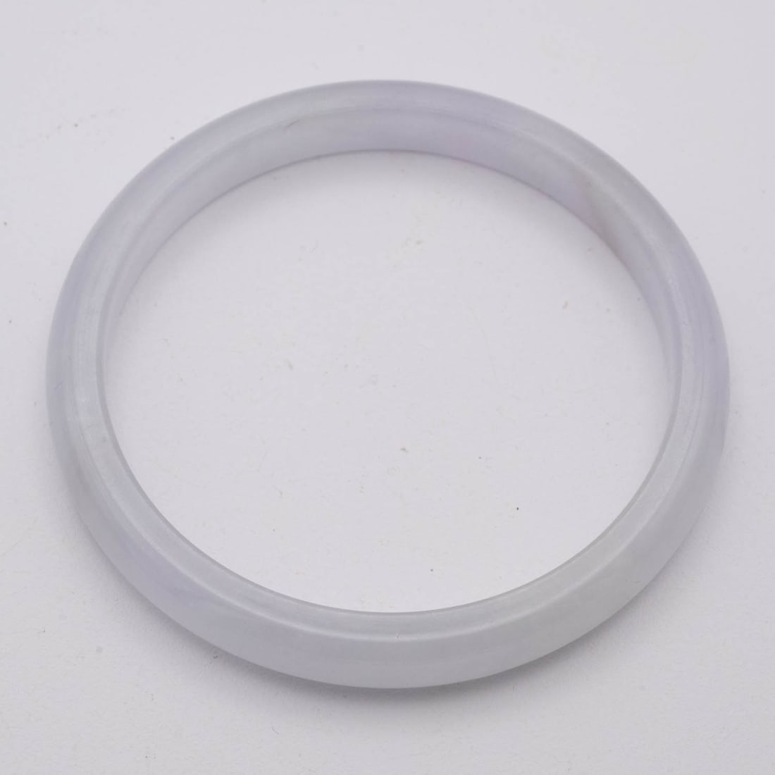 Chinese Carved Natural White Jade Bangle (1 of 3)