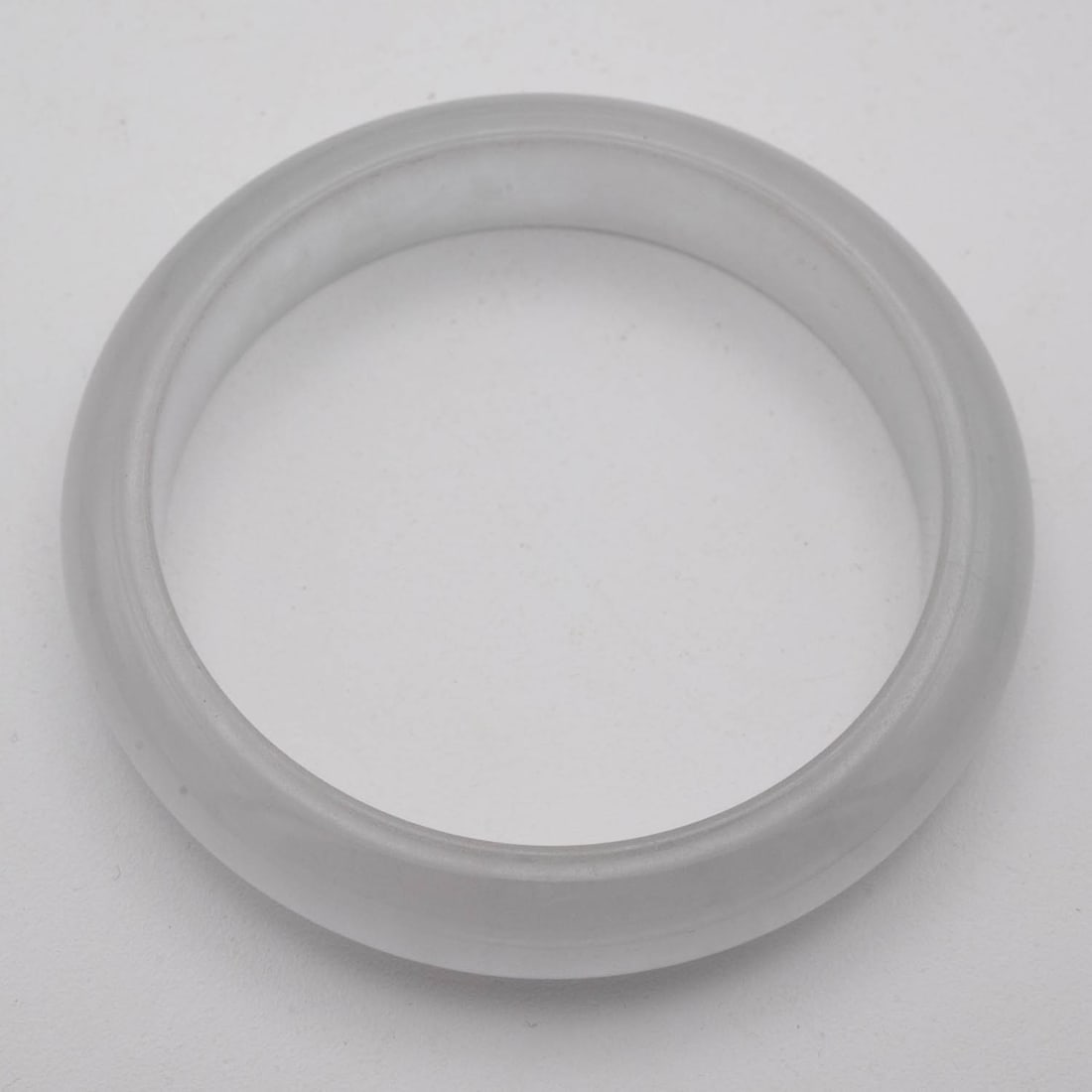 Chinese Translucent White Jade Bangle (1 of 3)