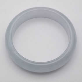 Chinese Translucent White Jade Bangle