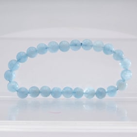 Natural Aquamarine Bead Bracelet