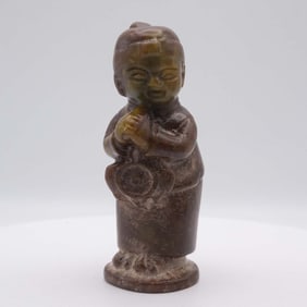 Old Chinese Carved Jade Boy Figure