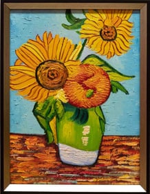 After Van Gogh Acrylic On Canvas "Sunflower 2"
