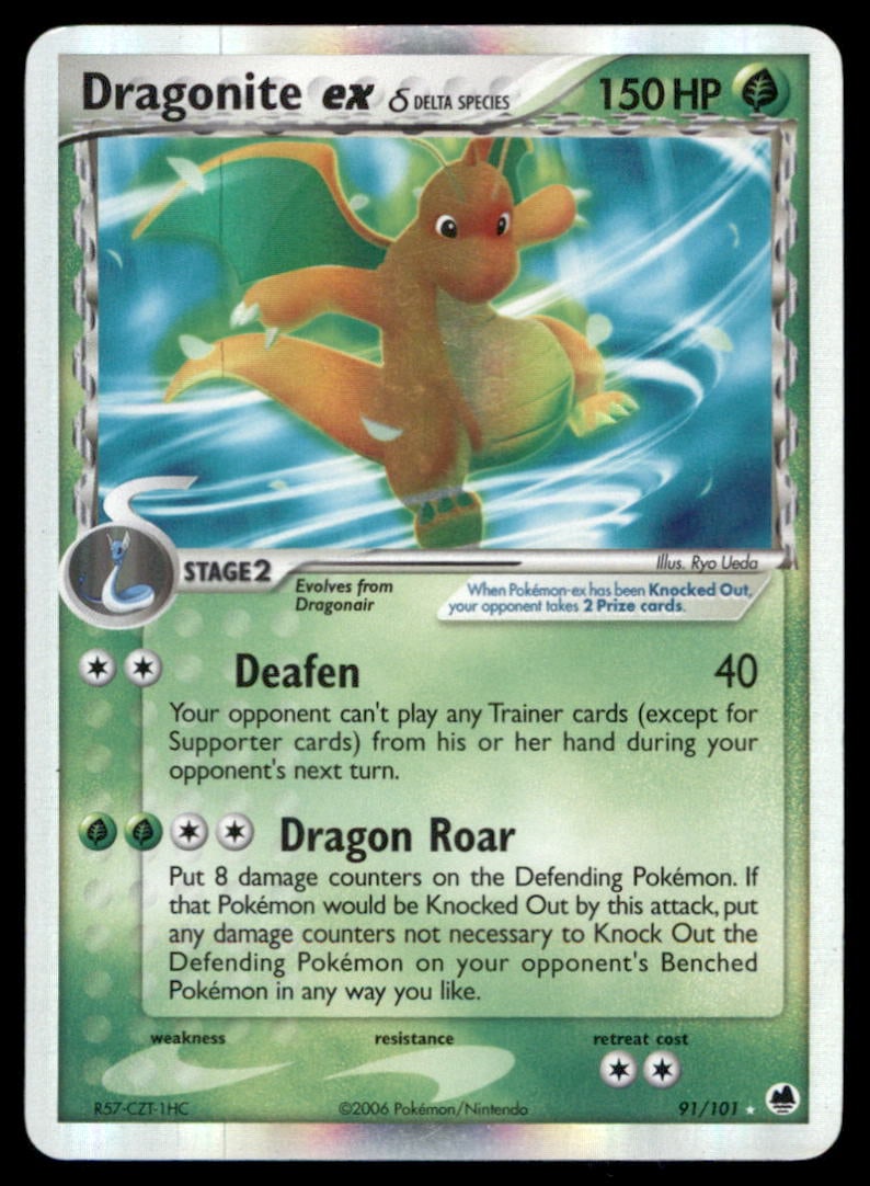 Dragonite ex (Delta Species) Dragon Frontiers #91/101 Holo Pokemon Card (1 of 2)