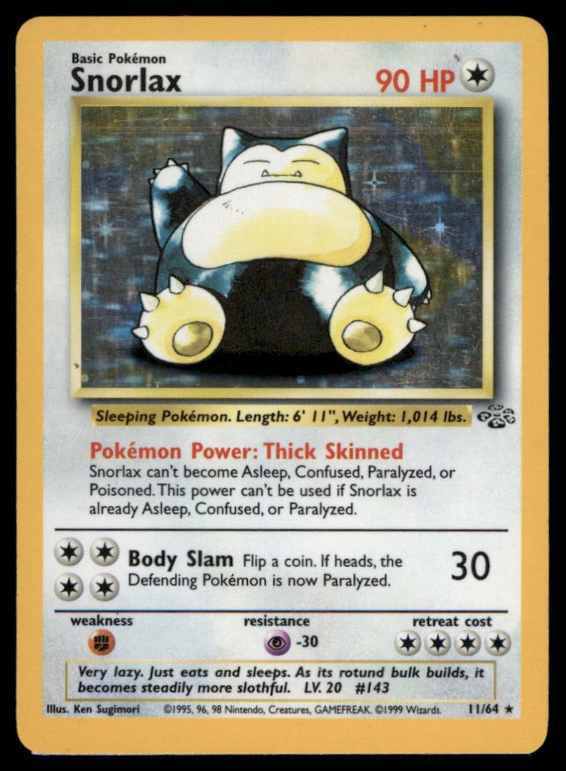 Snorlax (11) Jungle #11/64 Holo Pokemon Card: We offer combined shipping on multiple items. Buyers may also arrange their own shipping. LiveShipping is a separate and independent option for shipping that is NOT a part of the auction house or thei