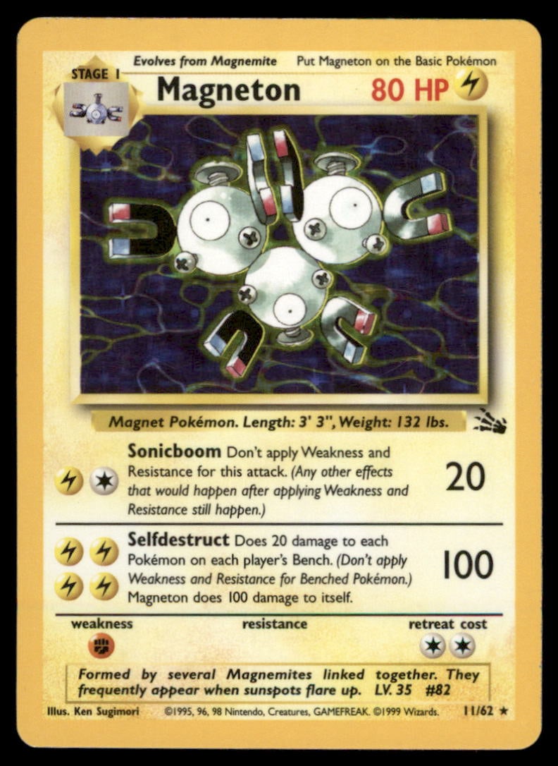 Magneton (11) Fossil #11/62 Holo Pokemon Card: We offer combined shipping on multiple items. Buyers may also arrange their own shipping. LiveShipping is a separate and independent option for shipping that is NOT a part of the auction house or thei