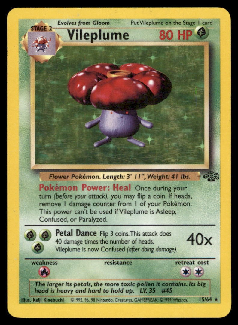 Vileplume (15) Jungle #15/64 Holo Pokemon Card: We offer combined shipping on multiple items. Buyers may also arrange their own shipping. LiveShipping is a separate and independent option for shipping that is NOT a part of the auction house or thei