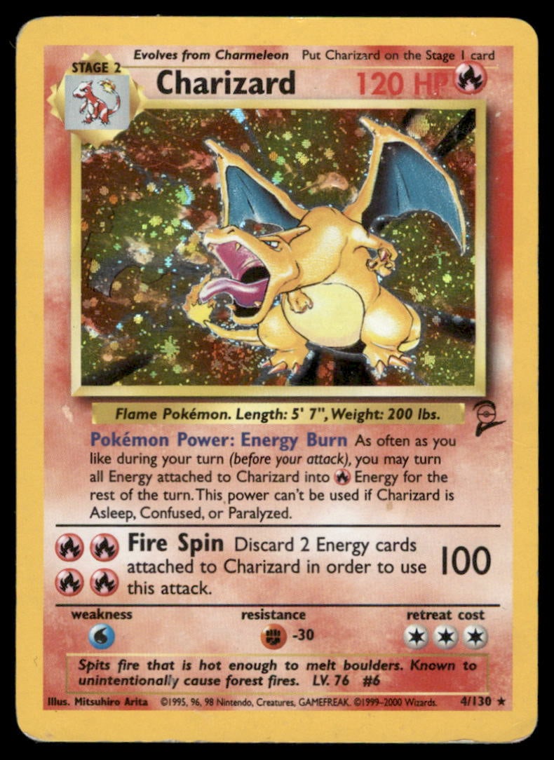 Charizard Base Set 2 #004/130 Holo Pokemon Card (1 of 2)